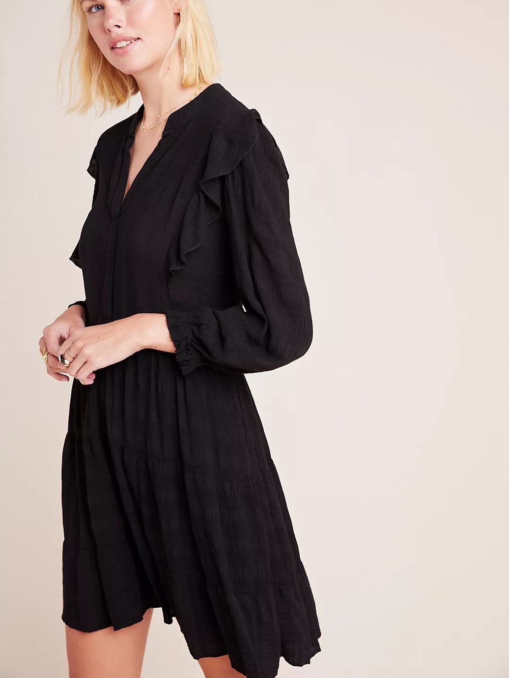 Anthropologie Amadi Rossi ruffled tunic dress